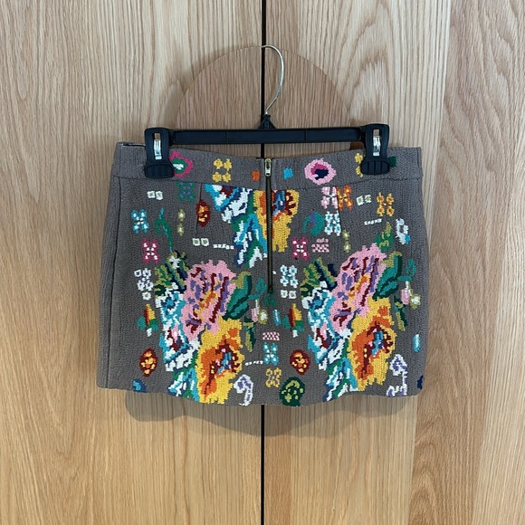 Manoush embroidered lined mini skirt. Purchased in Paris. - Picture 2 of 4